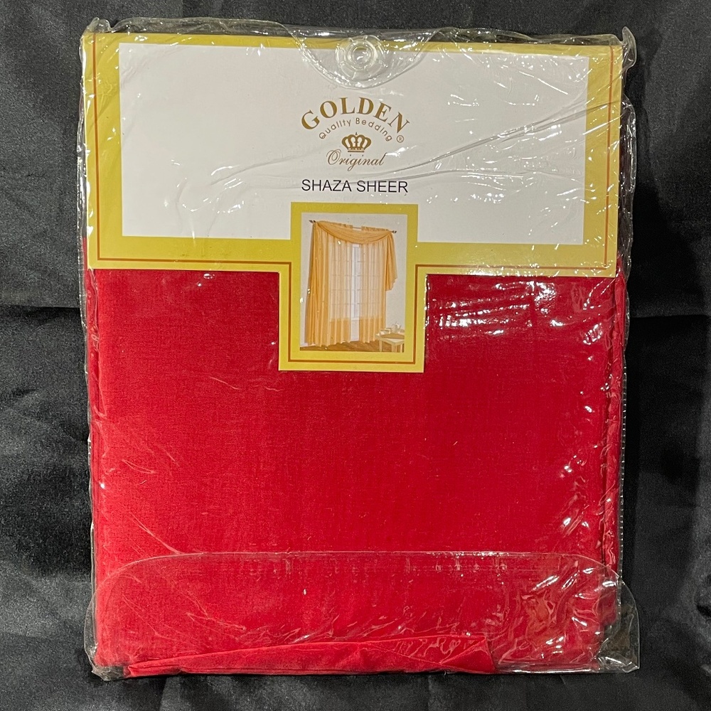 Red "Shaza Sheer" Curtain Panel NEW 60" x 84"